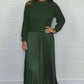 🔥Hot Sale 50% OFF!!⚡50K+ SOLD!❄️🔥Women's Solid Color Long Sleeve Jumper & Pleated Bottom Dress
