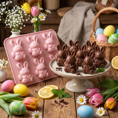 ⏳Last Day Special Price ￡6.99!!🐇🐰 Mini Highland Cow/Rabbit Ice Cube Mold – Cute 3D Ice for Drinks, Parties & Gifts