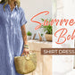 🔥LAST DAY SALE 49% OFF🔥 Striped Lapel Functional Pockets Button Down Shirt Dress