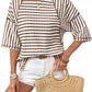 🔥LIMITED TIME SALE 50% OFF⚡50K+ SOLD💕🔥Women's Oversized Striped Color Block Summer T-Shirt