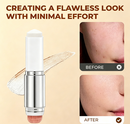 🎉BUY 1 GET 1 FREE🎉[OFFICIAL PRODUCT] BLANC Cover Cream Stick V/ Detachable Brush - Korean Skin Care Color-Changing Foundation Stick with Collagen Capsules (0.45 oz)