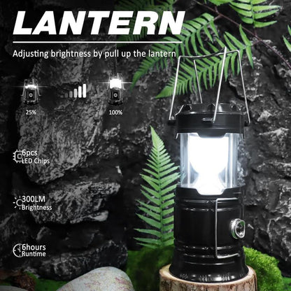 🔥 Just £10.99! ⛺️Solar Camping Lantern – Foldable, Rechargeable LED Emergency Light