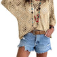 🔥💐SPRING DAY SALE - ONLY £15.99!!⚡50K+ SOLD!✨Womens Bohemian-Inspired Beige Crochet Top with V-Neck