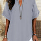 🔥Last Day-60% OFF🖤Women's Plain Short Sleeve Blouse, Casual Solid Color Top for Daily Wear