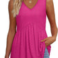 🔥 Last Day Special Price :￡12.99!!👚Women's Print Flowy Sleeveless V Neck Peplum Tank Tops