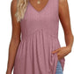 🔥 Last Day Special Price :￡12.99!!👚Women's Print Flowy Sleeveless V Neck Peplum Tank Tops