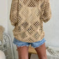 🔥💐SUMMER DAY SALE - ONLY £13.99!!⚡50K+ SOLD✨Womens Bohemian-Inspired Beige Crochet Top With V-Neck