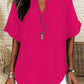 🔥Last Day-60% OFF🖤Women's Plain Short Sleeve Blouse, Casual Solid Color Top for Daily Wear