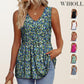 🔥 Last Day Special Price :￡12.99!!👚Women's Print Flowy Sleeveless V Neck Peplum Tank Tops
