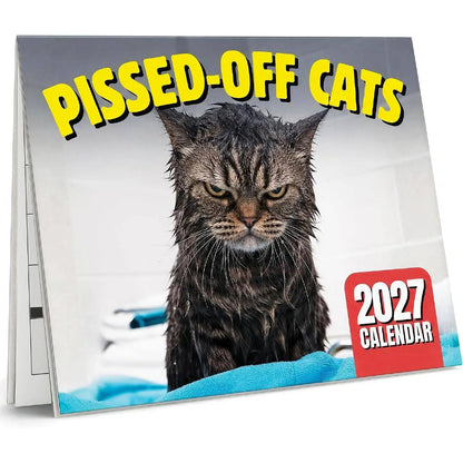🏆 Last Day Special Price £5.99! 🗓️PISSED-OFF CATS😼💢2027 Wall Calendar - Funny Gift for Cat Lovers