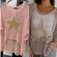⏰Last Day Hot Sale!!⌛🔥Women's Fashion Round Neck Crochet Knit Fishnet Top