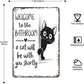 Vintage Black & White Cat Wall Art