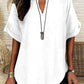 🔥Last Day-60% OFF🖤Women's Plain Short Sleeve Blouse, Casual Solid Color Top for Daily Wear
