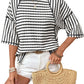 🔥LIMITED TIME SALE 50% OFF⚡50K+ SOLD💕🔥Women's Oversized Striped Color Block Summer T-Shirt