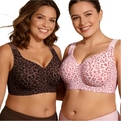 🏆SUMMER HOT SALE 60% OFF 🔥Super Firming Leopard Print Jelly  Bra | Women Wirefree Bras 👍No More Sagging Breasts
