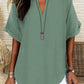 🔥Last Day-60% OFF🖤Women's Plain Short Sleeve Blouse, Casual Solid Color Top for Daily Wear