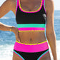 🏖️Vacation Sale 49% OFF💃Color Contrast Patchwork Nylon Sporty 3 Piece Bikini Sets