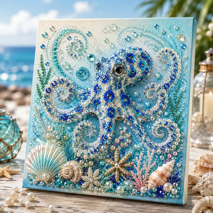 🌊LAST DAY SALE: Only £9.99🌊✨ Ocean Theme Pearl Art DIY Kit – Relaxing DIY Craft to Create Stunning Coastal Artwork