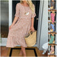 💗LAST DAY SALE 50% OFF💥Round Neck Polka Dot Print Midi Dress