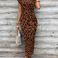 🥳2026 HOT SALE 50% OFF! 🥳💞50K+ SOLD!🌸Women's Knot Bodycon Dress – Leopard print, tummy-flattering knot. Comfy & chic for parties or date nights. Feel gorgeous. ✨🌹