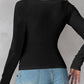⏰Last Call 49% OFF⚡70K+ SOLDWomens U-Neck Built-in Bra Long Sleeve Ribbed Top Shirts Elegant Skinny Fit Fabric