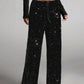 🎅LAST DAY SALE 50% OFF💖Women's Sequin Sparkle Wide Leg Pants with Elastic Waistband