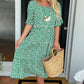 💗LAST DAY SALE 50% OFF💥Round Neck Polka Dot Print Midi Dress