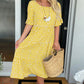💗LAST DAY SALE 50% OFF💥Round Neck Polka Dot Print Midi Dress