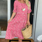 💗LAST DAY SALE 50% OFF💥Round Neck Polka Dot Print Midi Dress