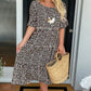 💗LAST DAY SALE 50% OFF💥Round Neck Polka Dot Print Midi Dress