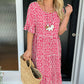 💗LAST DAY SALE 50% OFF💥Round Neck Polka Dot Print Midi Dress