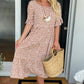 💗LAST DAY SALE 50% OFF💥Round Neck Polka Dot Print Midi Dress