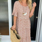 💗LAST DAY SALE 50% OFF💥Round Neck Polka Dot Print Midi Dress