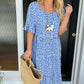 💗LAST DAY SALE 50% OFF💥Round Neck Polka Dot Print Midi Dress