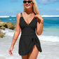 🎁New Arrival✨Last Day Promotion 60% OFF🌟Deep V Knot Detail Skirted Swimsuit