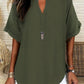 🔥Last Day-60% OFF🖤Women's Plain Short Sleeve Blouse, Casual Solid Color Top for Daily Wear