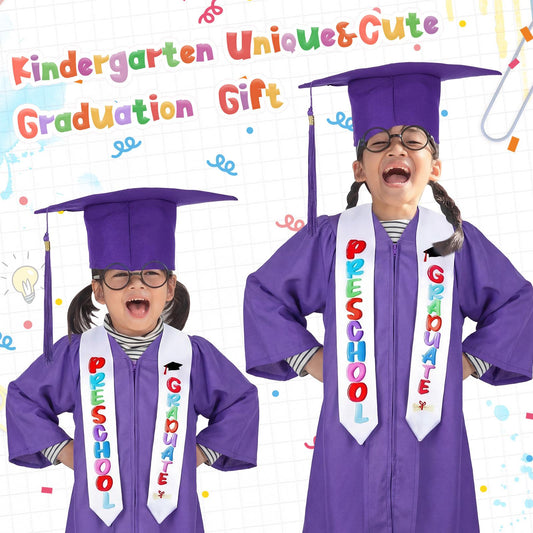🔥Last Day 50% OFF - Kindergarten Graduation Cap & Gown Set – Class of 2026 Satin Graduation Outfit & Keepsake Gift Bundle 🎓