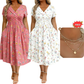 ⏳LAST DAY SALE ONLY￡17.99!!🌿Women's V-Neck Floral Print Dress with Twist Waist