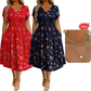 🌺LAST DAY SALE ONLY￡15.99!!🌿Women's V-Neck Floral Print Dress with Twist Waist