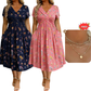 🌺LAST DAY SALE ONLY￡15.99!!🌿Women's V-Neck Floral Print Dress with Twist Waist
