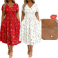 🌺LAST DAY SALE ONLY￡15.99!!🌿Women's V-Neck Floral Print Dress with Twist Waist