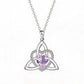 Birthstone Celtic Trinity Knot Heart Necklace✨ Heart Shape Celtic Trinity Knot Birthstone Pendant