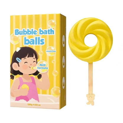 ⏳Last Day Special Price ￡8.99!🍭Cute Lollipop Bath Bomb,Colorful Bubble Bath Ball for Fun Bath Time
