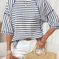 🔥LIMITED TIME SALE 50% OFF⚡50K+ SOLD💕🔥Women's Oversized Striped Color Block Summer T-Shirt