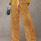 🛍️🍂LAST DAY SALE 70% OFF👍✨Women's Glitter Fashion Adjustable Drawstring Slimming Elastic Waist Straight-Leg Pants