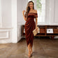 💃Christmas Sale 49% OFF🎉Women's Elegant Off The Shoulder Ruched Dress