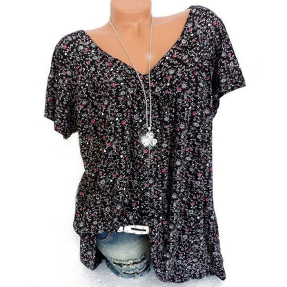 🎉Final 3 Hours- ￡9.99!!🌸 Spring Fashion Print Short Sleeve – Lightweight Fabric, Vibrant Prints & Casual Fit 👚