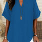 🔥Last Day-60% OFF🖤Women's Plain Short Sleeve Blouse, Casual Solid Color Top for Daily Wear