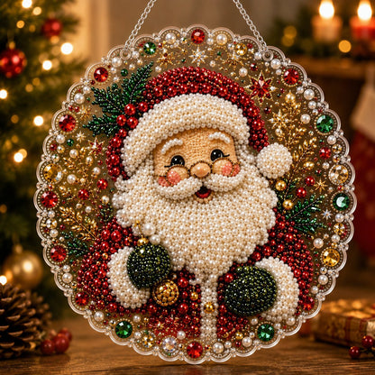 🎅Christmas Pre Sale ￡12.99!!🎄Christmas Pearl Diamond Art Hanging Ornament Kit | Resistant Non-Fading Pearl Beads DIY Handmade Holiday Hanging Decor 🎅💎