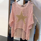 ⏰Last Day Hot Sale!!⌛🔥Women's Fashion Round Neck Crochet Knit Fishnet Top